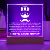 Heartfelt Gifts for Dad from Daughter, Engraved Acrylic Night Light
